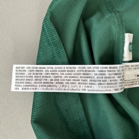 Disney Mickey Corduroy Button Shirt Size LARGE Men Long Sleeve Green Cotton NEW - Picture 9 of 11